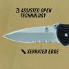 imageGerber Gear FAST Draw Pocket Knife EDC Assisted Opening Folding Knife Serrated Edge