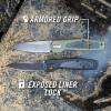imageGerber Gear Fuse Pocket Knife 33 Inch Plane Edge Blade SageStainless SteelGreen