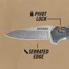 imageGerber Gear Highbrow Serrated Edge Drop Point Assited Opening Knife 31003672 GreyGrey