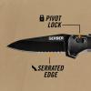 imageGerber Gear Highbrow Serrated Edge Drop Point Assited Opening Knife 31003672 GreyOnyx