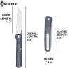 imageGerber Gear Pledge Pocket Knife with Pocket Clip  37quot Full Panel Plain Edge Blade Folding Knife  EDC Gear and Equipment  Urban Blue