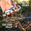 imageGerber Gear Stake Out 11in1 Multitool  22quot Plain Edge Blade Tent Stake Puller Carabiner Carry  EDC Gear and Equipment  BronzeBronze