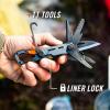imageGerber Gear Stake Out 11in1 Multitool  22quot Plain Edge Blade Tent Stake Puller Carabiner Carry  EDC Gear and Equipment  BronzeGraphite