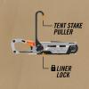 imageGerber Gear Stake Out 11in1 Multitool  22quot Plain Edge Blade Tent Stake Puller Carabiner Carry  EDC Gear and Equipment  BronzeGraphite