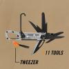 imageGerber Gear Stake Out 11in1 Multitool  22quot Plain Edge Blade Tent Stake Puller Carabiner Carry  EDC Gear and Equipment  BronzeSilver