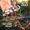 imageGerber Gear Stake Out 11in1 Multitool  22quot Plain Edge Blade Tent Stake Puller Carabiner Carry  EDC Gear and Equipment  BronzeSilver