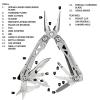 imageGerber Gear Suspension 12in1 EDC MultiPlier Multitool with Pocket Knife Needle Nose Pliers Wire Cutters and More Gifts for Men Camping and Survival GreyStainless Steel