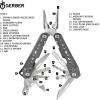 imageGerber Gear Truss 17in1 Multitool with Pocket Knife and Needle Nose Pliers  Gifts for Men Compact EDC Gear Black with Standard SheathGray Standard Sheath