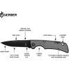 imageGerber Gear US1 Pocket Knife  Plain Edge Blade Folding Knife  EDC Gear and Equipment  Grey