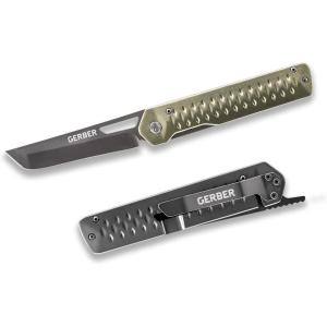 imageGerber Gear Ayako Folding Pocket Knife with Clip EDC Knife GreenGreen
