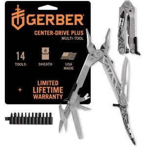 imageGerber Gear CenterDrive Plus  16Piece MultiPurpose Tool with Sheath ampamp Bit Set  Includes Pry Bar Knife Needlenose Pliers Nail Puller ampamp More