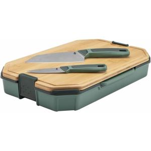 imageGerber Gear ComplEAT Cutting Board Set  Cutting Board Kit with Polypropylene ampamp Bamboo Cutting Boards  Features Paring Knife ampamp Chefs Knife in Nesting Design