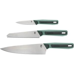 imageGerber Gear ComplEAT Knife Set  Camp Cutting Set with Paring Knife with Sheaths Serrated Utility ampamp Chefs  DishwasherSafe