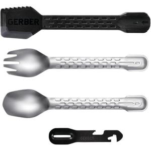 imageGerber Gear Devour MultiFork  Camp Eating Tool and MultiTool  EDC Gear and Equipment  TitaniumSilver