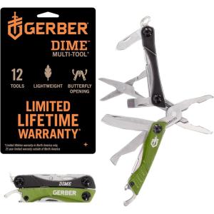 imageGerber Gear Dime 12in1 Mini EDC Multitool  Needle Nose Pliers Pocket Knife Keychain Bottle Opener  EDC Gear and Equipment  GreenGreen