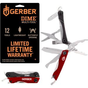 imageGerber Gear Dime 12in1 Mini EDC Multitool  Needle Nose Pliers Pocket Knife Keychain Bottle Opener  EDC Gear and Equipment  GreenRed