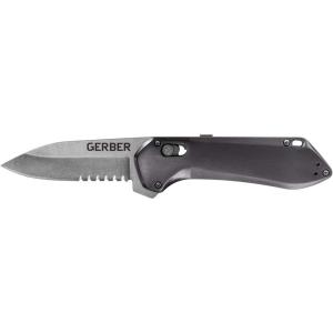 imageGerber Gear Gerber Highbrow Compact Folding EDC Pocket Knife 28quot Drop Point Serrated Edge Blade for Camping Hunting and Survival GreyGrey
