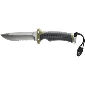 imageGerber Gear Prodigy Fixed Blade Survival Tactical Knife  Full Tang Serrated Edge Knife  American High Carbon Steel Blade  Molded SoftGrip  with Protective MOLLE Sheath  BlackUltimate Pro