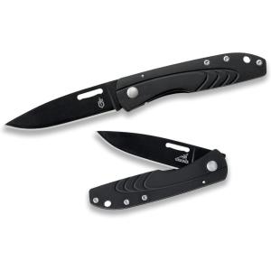imageGerber Gear STL Folding Pocket Knife for Hunting and Outdoors 25quot Drop Point and Plain Edge Blade BlackSTL 20