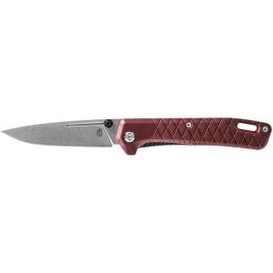 imageGerber Gear Zilch Folding Pocket Knife 31 Inch Plain Edge Blade BlackDrab Red