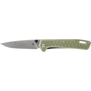 imageGerber Gear Zilch Folding Pocket Knife 31 Inch Plain Edge Blade BlackLichen Green