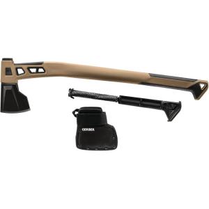 imageGerber Camping and Outdoor Axe Includes Holster with Paracord and Storage Compartment Bushcraft Axe Hardened Steel with PTFE Coating Brown 31003780