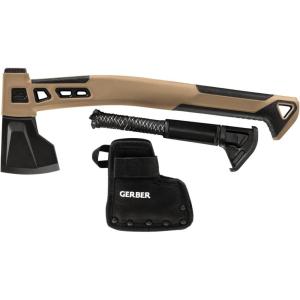 imageGerber Camping and Outdoor Hatchet with Holster with Paracord and Storage Compartment Bushcraft Axe Hardened Steel with PTFE Coating Brown 31003789hatchet